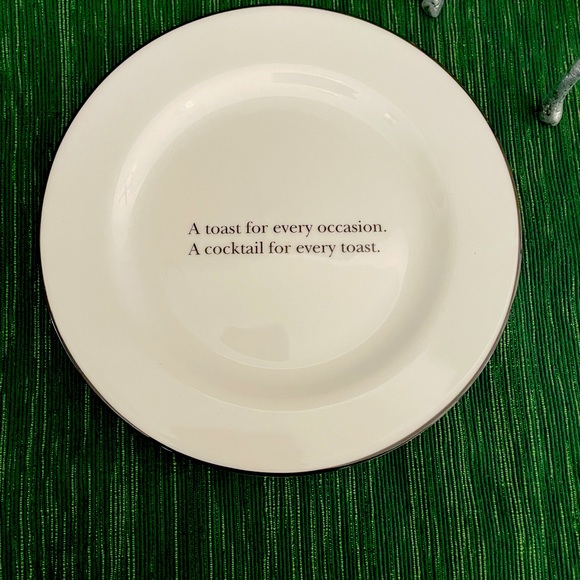 Pottery Barn Cocktail Quotes Appetizer Plates (set of 4) - Picture 3 of 6